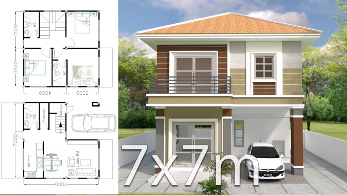 Desain rumah ukuran 7x22