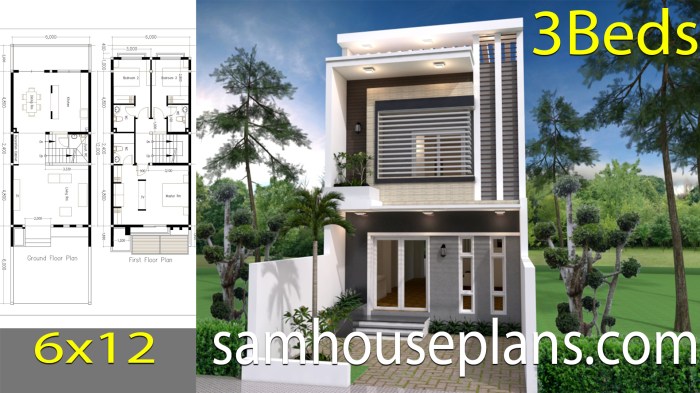 Desain rumah ukuran 6 12