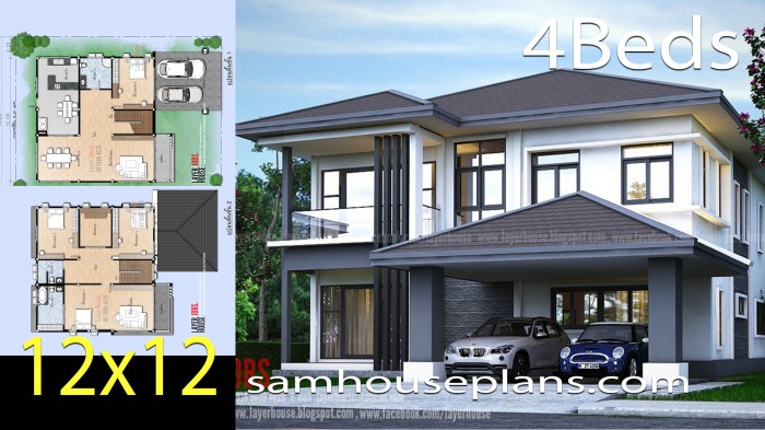 Desain rumah ukuran 12 x 12