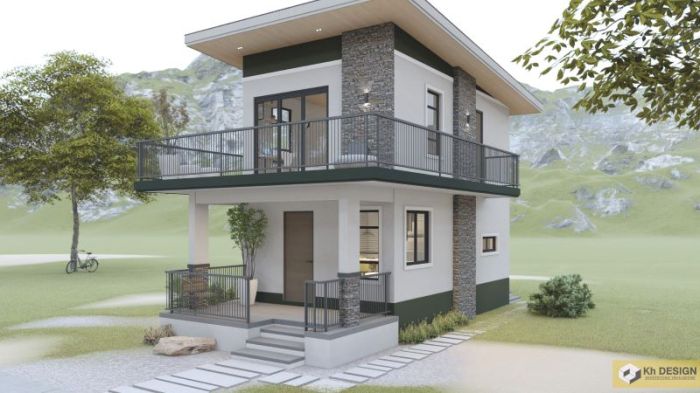 Desain rumah tingkat bagian belakang