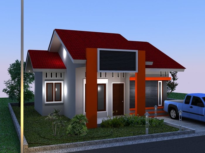 Desain rumah minimalis modern type 45