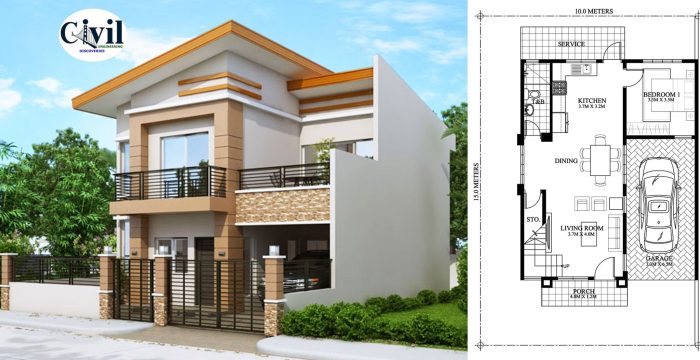 Desain rumah ukuran 9 x 10 meter