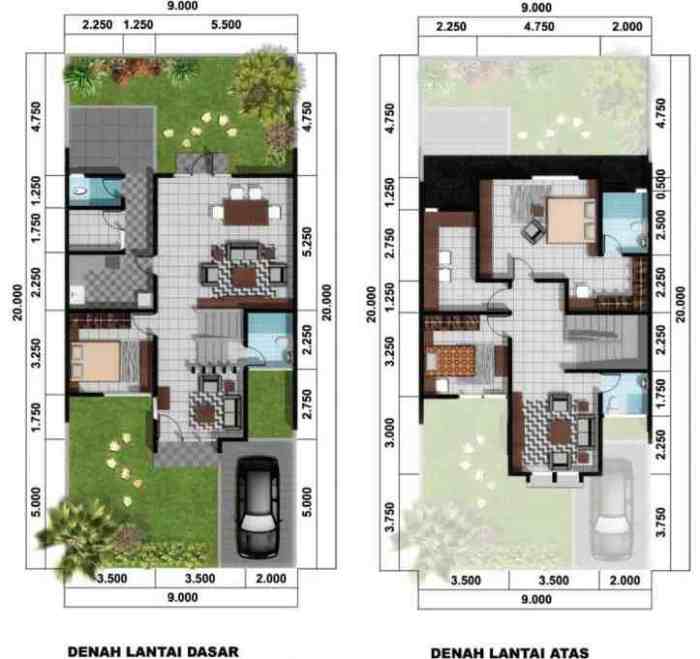 Desain rumah minimalis type 45 2 lantai