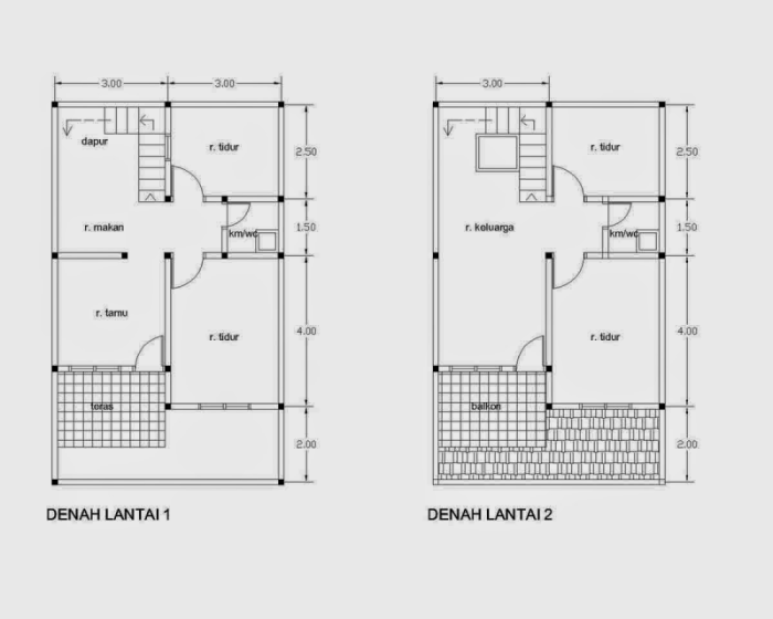 Denah tipe minimalis lantai desain pengertian ukuran sederhana arsitur kamar inspiratif griya sipil teknik